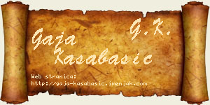 Gaja Kasabašić vizit kartica